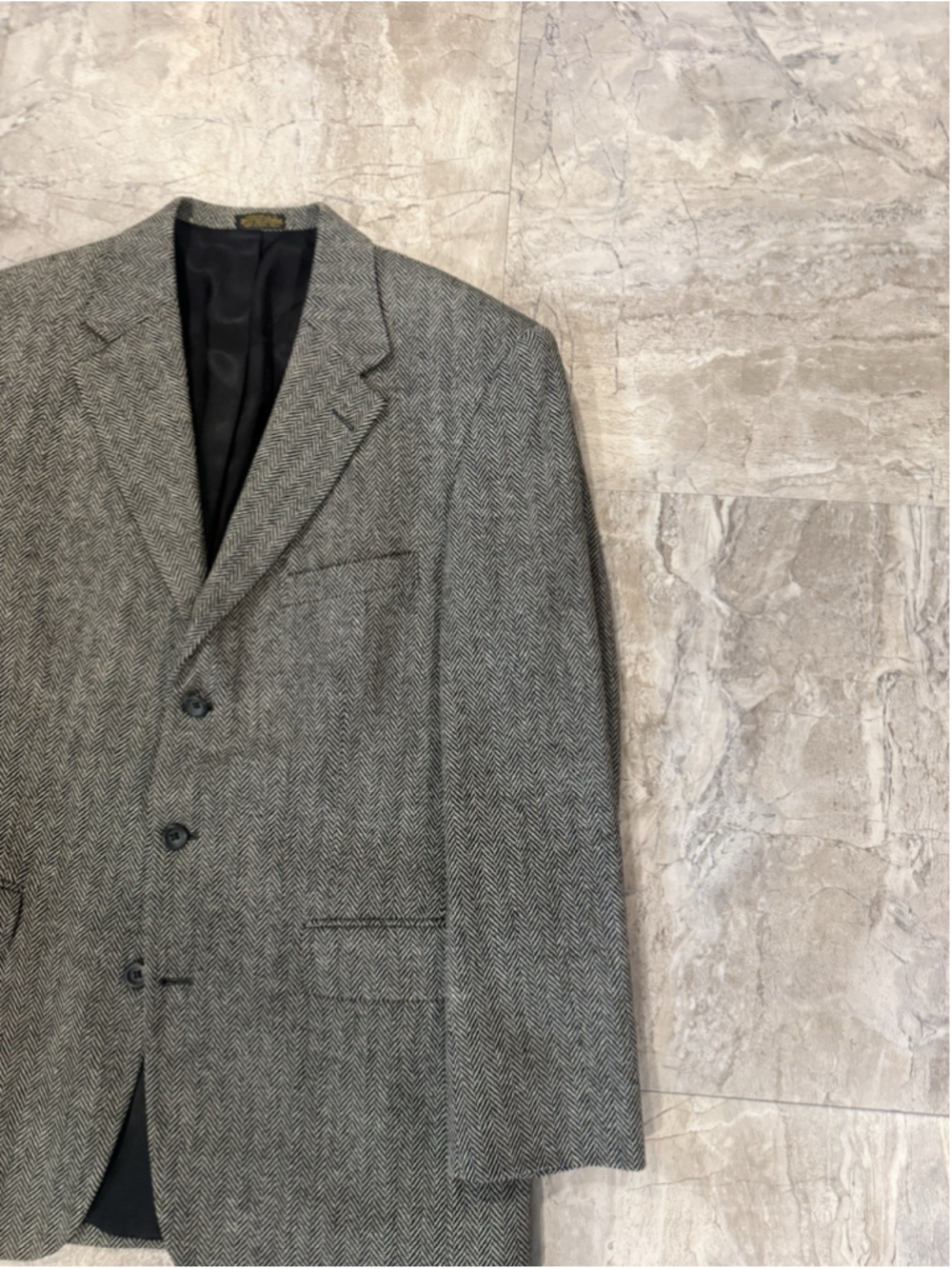 VTG Irvine Park Men's Black White Houndstooth Blazer 40 R Jacket Sport Coat Suit